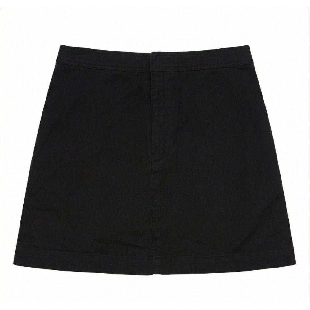 Polo Jeans Co Ralph Lauren Black Mini Skirt Cotton Twill A-Line Size 8 67437